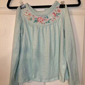 Tommy Bahama Girl's Mint Green & Floral Long Sleeve Tunic - Size 7/8